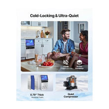 High Capacity Freestanding Commercial Ice Maker Machine with Pump 130 lbs/24H and 33 lb Storage Bin