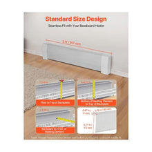 Easy-to-Instal 3 ft Premium Baseboard Heater Cover Replacement Heavy-Duty Steel Front Cover White