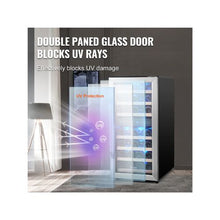 33 Bottle Freestanding Wine Fridge Dual Temperature Wine Cooler with Circulating Air Cooling System