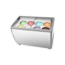 13.1 Cu.Ft Commercial Ice Cream Freezer Display Case with 8 Tub Capacity & Locking Casters