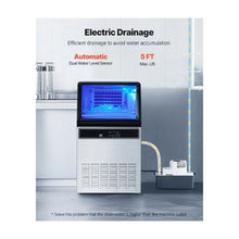 High Capacity Freestanding Commercial Ice Maker Machine with Pump 130 lbs/24H and 33 lb Storage Bin