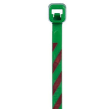 Cross Section Miniature Striped Premium Cable Tie Green With Red PLT1M-L5-2 (Pack of 50)