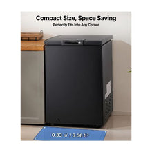 Compact Deep Freezer 3.3 Cu.Ft with Quiet Compressor Adjustable Thermostat Top Lid Design Black