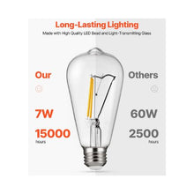 Classic Filament LED Bulbs 2700K Warm Glow Dimmable 800 Lumens for Home, Bedroom, Office, Farmhouse