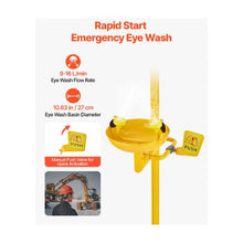 27 cm Emergency Eyewash & Safety Shower Station 304 Stainless Steel, OSHA Compliant Floor-Mounted Yellow