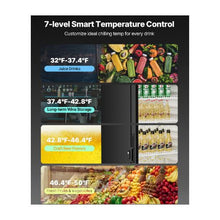 6.9 Cu.Ft Commercial Glass Door Merchandiser Refrigerator with LED Lighting & Customizable Lightbox Black