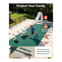 16 x 40 ft Rectangle Pool Safety Cover No Tray Inground Swimming Pool Cover with Drainage Holes Durable Mesh Winter Safety Cover Green