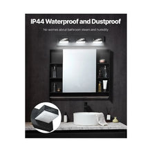 6000K Waterproof Modern Decorative 3-Light LED Wall Mounted Bathroom Light Fixture for Indoor Use