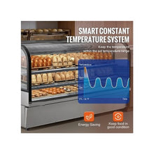 32 Cu.Ft. Upright Refrigerated Pastry Display Case with 4 Adjustable Display Shelves, LED Interior Lighting