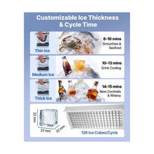 Large Capacity Indoor Commercial Ice Machine 360 lbs/24H with Adjustable Ice Thickness