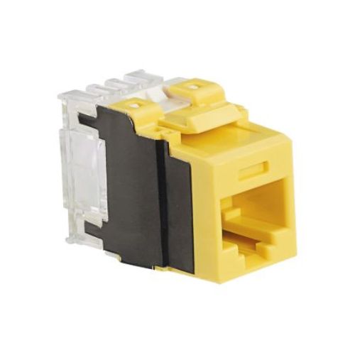 UTP RJ45 Category 6A Keystone Punchdown Jack Module Yellow NK6X88MYL