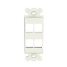 4 Port Rectangular Screw Mount Module Frame Off White NK4RMFIW