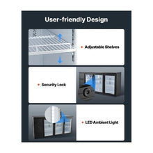 19.6 Cu. Ft. Commercial 3-Door Back Bar Cooler Refrigerator for Restaurant & Bar Beverage Display Cooler