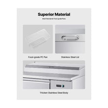 44 Inch Single Door Commercial Salad Prep Table with 11 Cu.Ft Refrigerated Storage