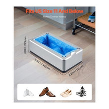 Automatic Disposable Shoe Cover Dispenser with 100 Non-Slip Shoe Covers Fits Up to US Size 11 Silver