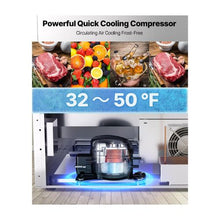 24 Inch Stainless Steel Under Counter Drawer Refrigerator with Dual Drawers Digital Temperature Control for Indoor and Outdoor Kitchens