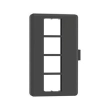 4 Port Flat Modular Furniture Faceplate Black NK4MFBL