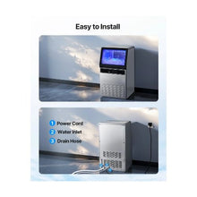 High Capacity Freestanding Commercial Ice Maker Machine with Pump 130 lbs/24H and 33 lb Storage Bin