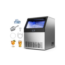 High Capacity 440 lbs Commercial Stainless Steel Ice Maker with 85 lb Ice Storage Bin for Hotels, Cafes & Bars
