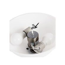Indoor 2-Light Ceiling Fan Light Attachment Bowl Glass Shade with Pull Chain Brushed Nickel