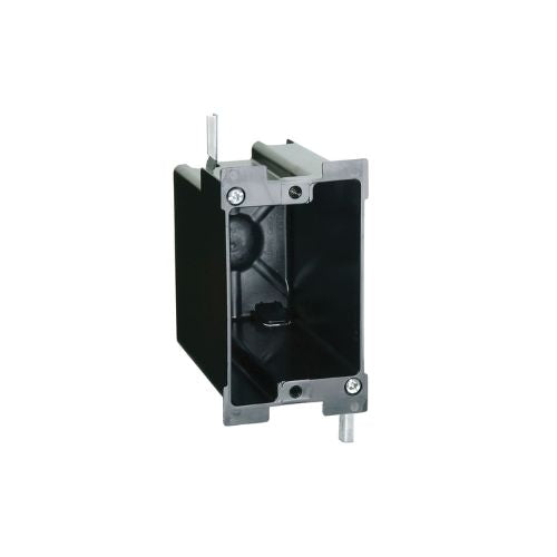 Thermoplastic Flush Mount Single Gang Electrical Receptacle Box Black P-118OW