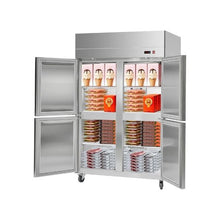 Heavy Duty 48 inch Commercial Upright Freezer 31.4 Cu.Ft. 4 Door Reach In Stainless Steel Freezer with Auto Defrost & LED Lighting