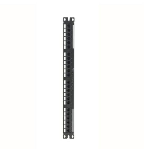 24 Port Flat Pre Populated Patch Panel Punchdown Black NK5EPPG24Y