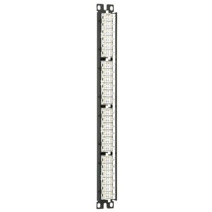 24 Port Flat Pre Populated Patch Panel Punchdown Black NK5EPPG24Y