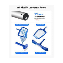 4 Piece Swimming Pool Cleaning Kit 2 Detachable Pool Brushes & 2 Skimmer Nets for In-Ground and Above Ground Pools