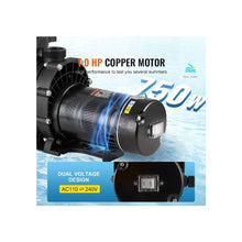 Multi-Use 1 HP Durable 110V/220V Single Speed Pool Pump for Hot Tubs, Spas & Pools