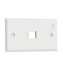 1 Port Single Gang Flush Mount Faceplate With Label White NK1FNWH