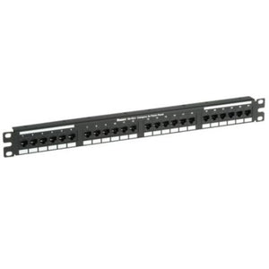 24 Port Flat Pre Populated Patch Panel Punchdown Black NK5EPPG24Y
