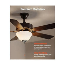 Indoor 2-Light Ceiling Fan Light Attachment Bowl Glass Shade with Pull Chain Brushed Nickel