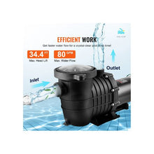 Multi-Use 1 HP Durable 110V/220V Single Speed Pool Pump for Hot Tubs, Spas & Pools