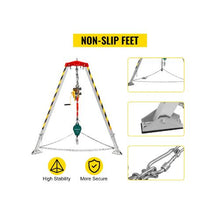 2600 lbs Heavy Duty Confined Space Tripod Rescue Kit 8 ft Adjustable Legs, 98 ft Cable Winch & Fall Protection System