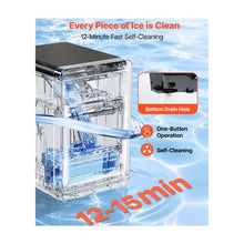 44 Lbs/24H Portable Countertop Ice Maker Machine with Chewable Nugget Ice for Home, Kitchen, Office, Bar & Party Black