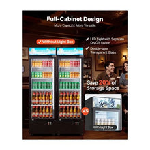12.7 Cu.Ft Upright Commercial Merchandiser Refrigerator with Glass Display Door Adjustable Shelves and LED Beverage Cooler Design