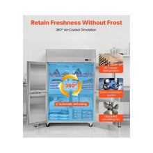 Heavy Duty 48 inch Commercial Upright Freezer 31.4 Cu.Ft. 4 Door Reach In Stainless Steel Freezer with Auto Defrost & LED Lighting