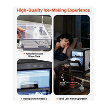 44 Lbs/24H Portable Countertop Ice Maker Machine with Chewable Nugget Ice for Home, Kitchen, Office, Bar & Party Black