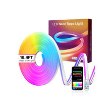 16.4 Ft Flexible Smart LED Neon Rope Light Compatible with Voice Assistants for Bedroom & Gaming