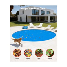 27 ft Round 16 Mil Solar Pool Cover Blue PE Bubble Swimming Pool Blanket Heat Absorbing & Heat Retaining Cover