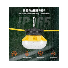 5 Head Heavy Duty 50FT Commercial LED Construction String Work Lights 50W, 5,000 Lumens
