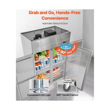 48 Inch Commercial Upright Refrigerator 31.4 Cu.Ft. 4 Door Stainless Steel  with Auto Defrost & Adjustable Shelves