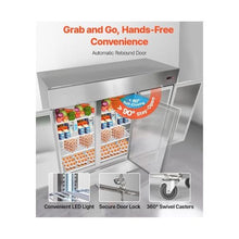 Large Capacity 85 Inch Commercial Reach In Refrigerator 69 Cu.Ft 3 Door Stainless Steel Upright Fridge with Auto-Defrost & Digital Controls
