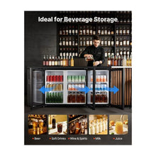 19.6 Cu. Ft. Commercial 3-Door Back Bar Cooler Refrigerator for Restaurant & Bar Beverage Display Cooler