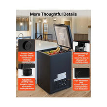 Compact Deep Freezer 3.3 Cu.Ft with Quiet Compressor Adjustable Thermostat Top Lid Design Black
