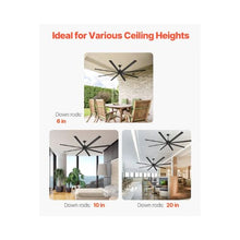 96 Inch Ultra-Large Indoor/Outdoor Ceiling Fan without Light Fixture And Remote Control