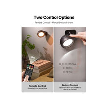 Adjustable Color Temperature Dimmable Rotatable LED Wall Lamps with Remote Control & Timer 2PCS