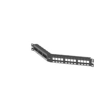 24 Port NetKey Unshielded Flush Modular Patch Panel Angled Black NKPPA24FMY