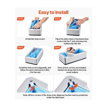 Automatic Disposable Shoe Cover Dispenser with 100 Non-Slip Shoe Covers Fits Up to US Size 11 Silver